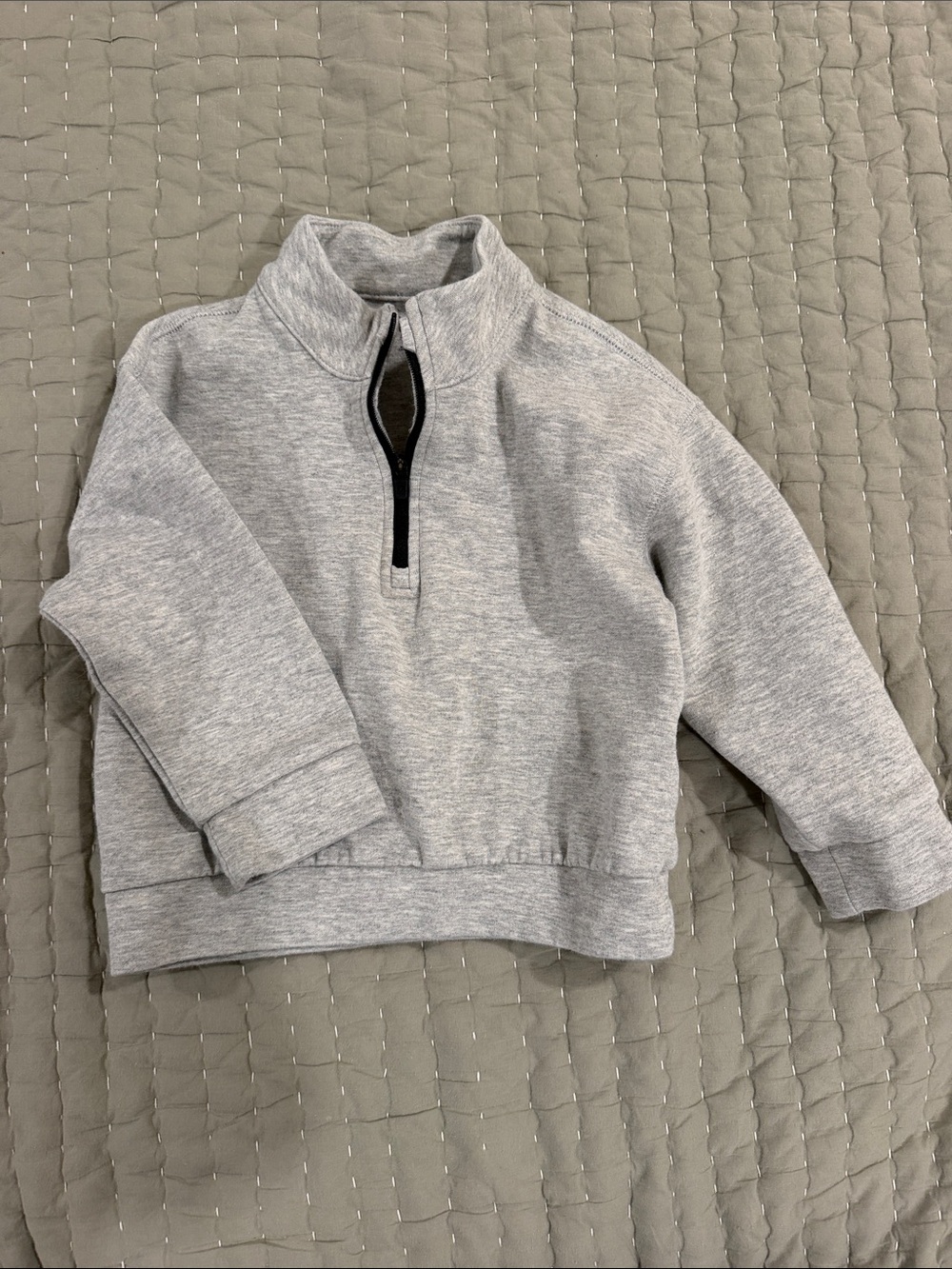 Gray Quarter-Zip Sweater Pullover